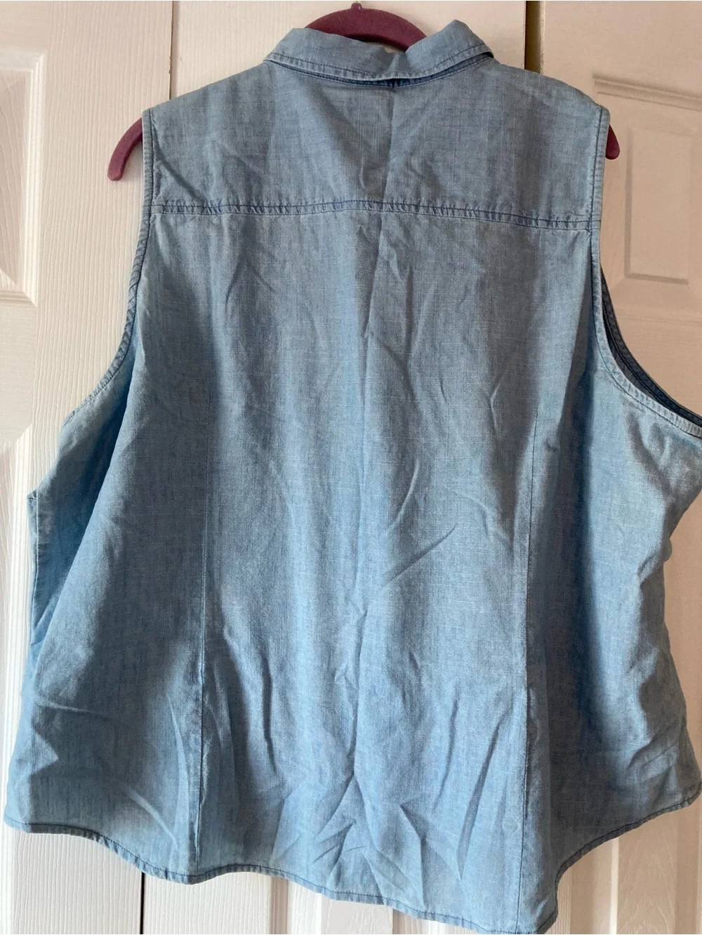 J. Crew sleeveless lightweight denim button up 3X